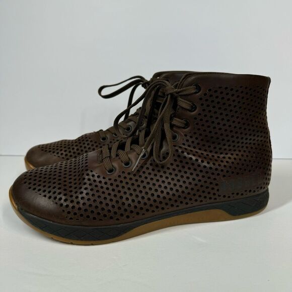 Nobull Brown Leather Perforated Athletic Shoes Trainer Ankle Boots Sneakers 10.5 - Picture 1 of 12